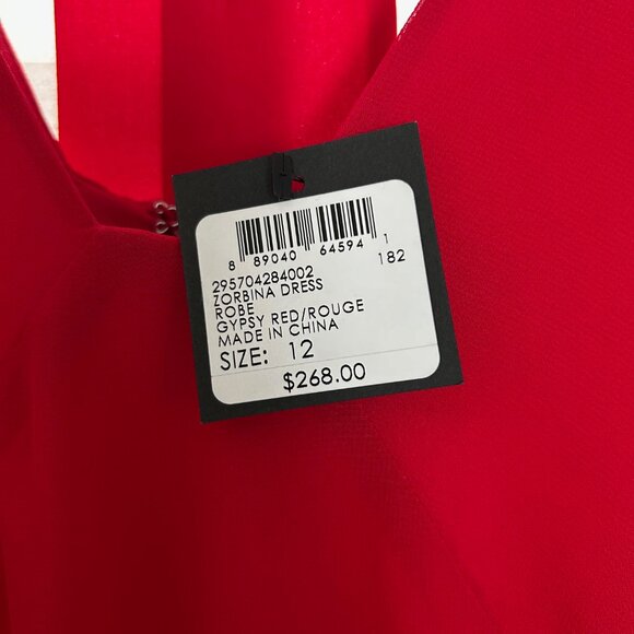 Club Monaco Zorbina Gypsy Red Dress Bohemian Chic Size 12 - Picture 5 of 7